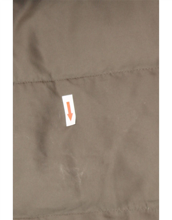 Michael Kors Abrigo acolchado con capucha para mujer UK 14 Mediano Caqui Poliéster Invierno