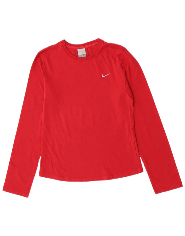 Nike Camiseta de manga larga para mujer UK 10/12 Mediano Rojo Algodón
