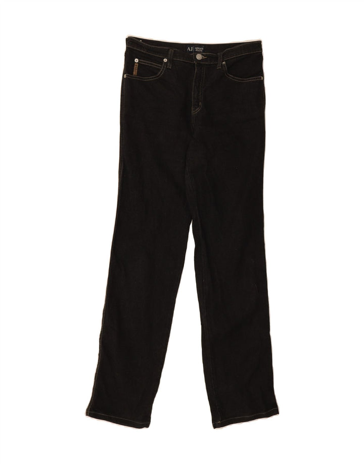 ARMANI JEANS Womens Straight Jeans W29 L30 Black Cotton Vintage Armani Jeans and Second-Hand Armani Jeans from Messina Hembry 