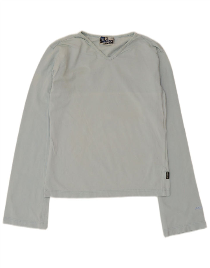 Asics - Camiseta de manga larga para mujer, talla 40, talla grande, algodón azul