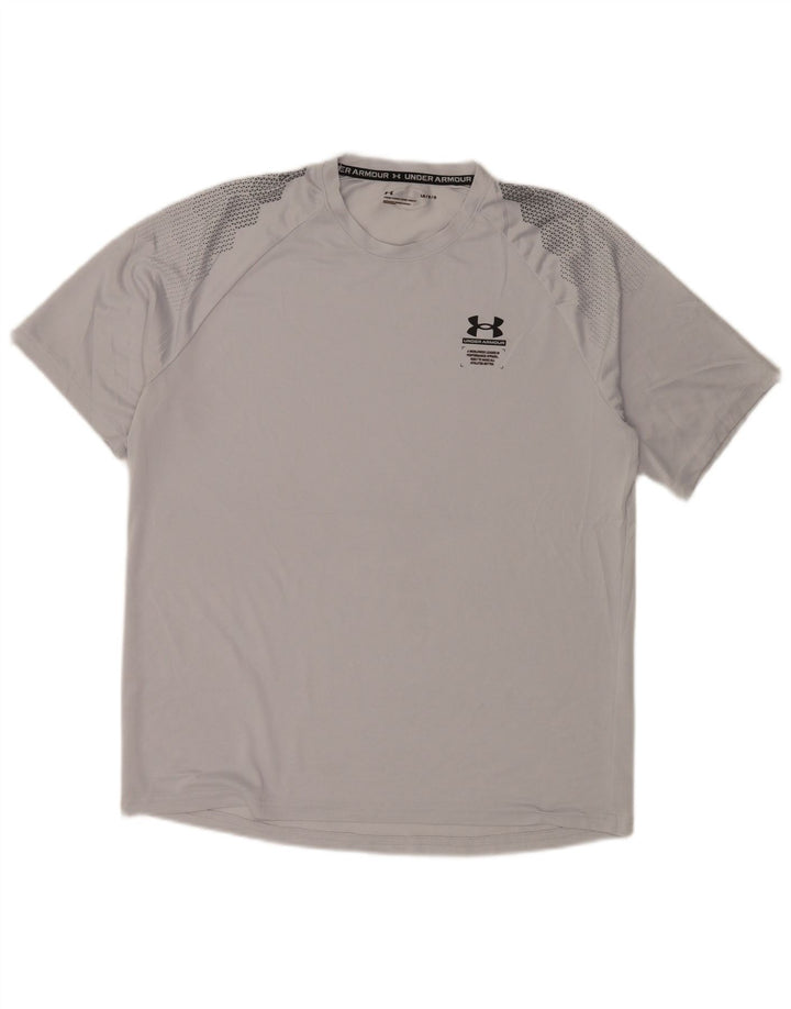 Camiseta Under Armour Hombre Top Grande Gris Geométrico
