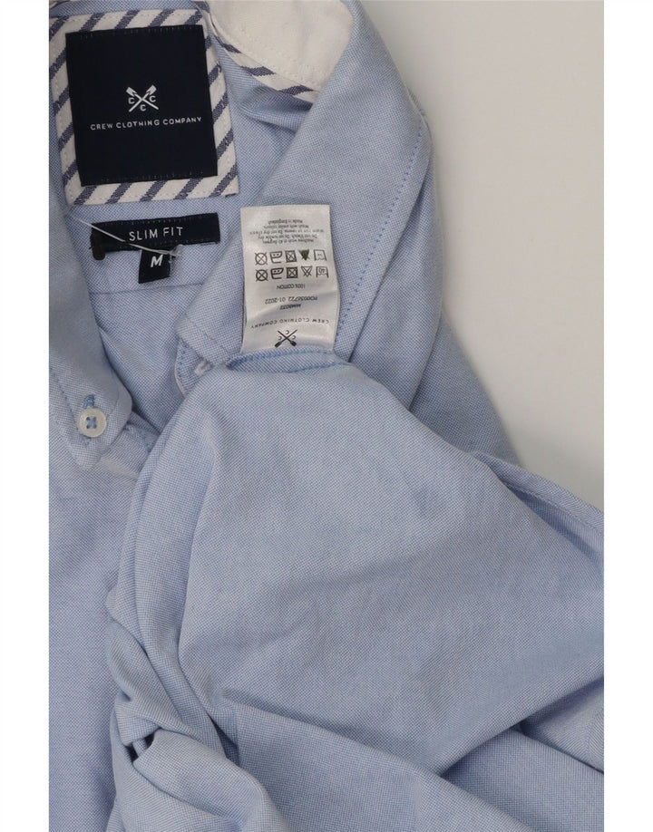 CREW CLOTHING Camisa ajustada para hombre de algodón azul medio