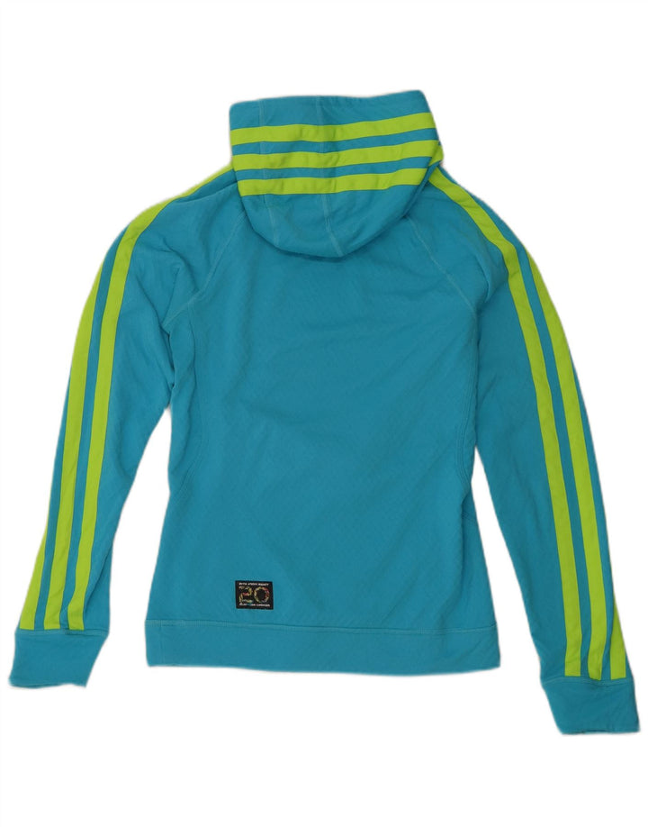 Adidas - Sudadera con capucha para mujer, talla 40, poliéster azul medio
