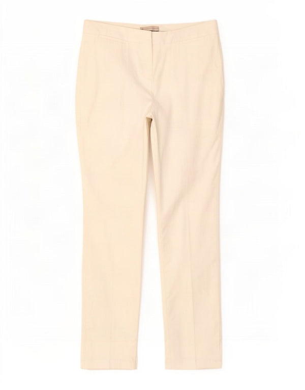 Marks & Spencer Pantalones casuales de cintura alta para mujer UK 44 Large W34 L32 Blanco