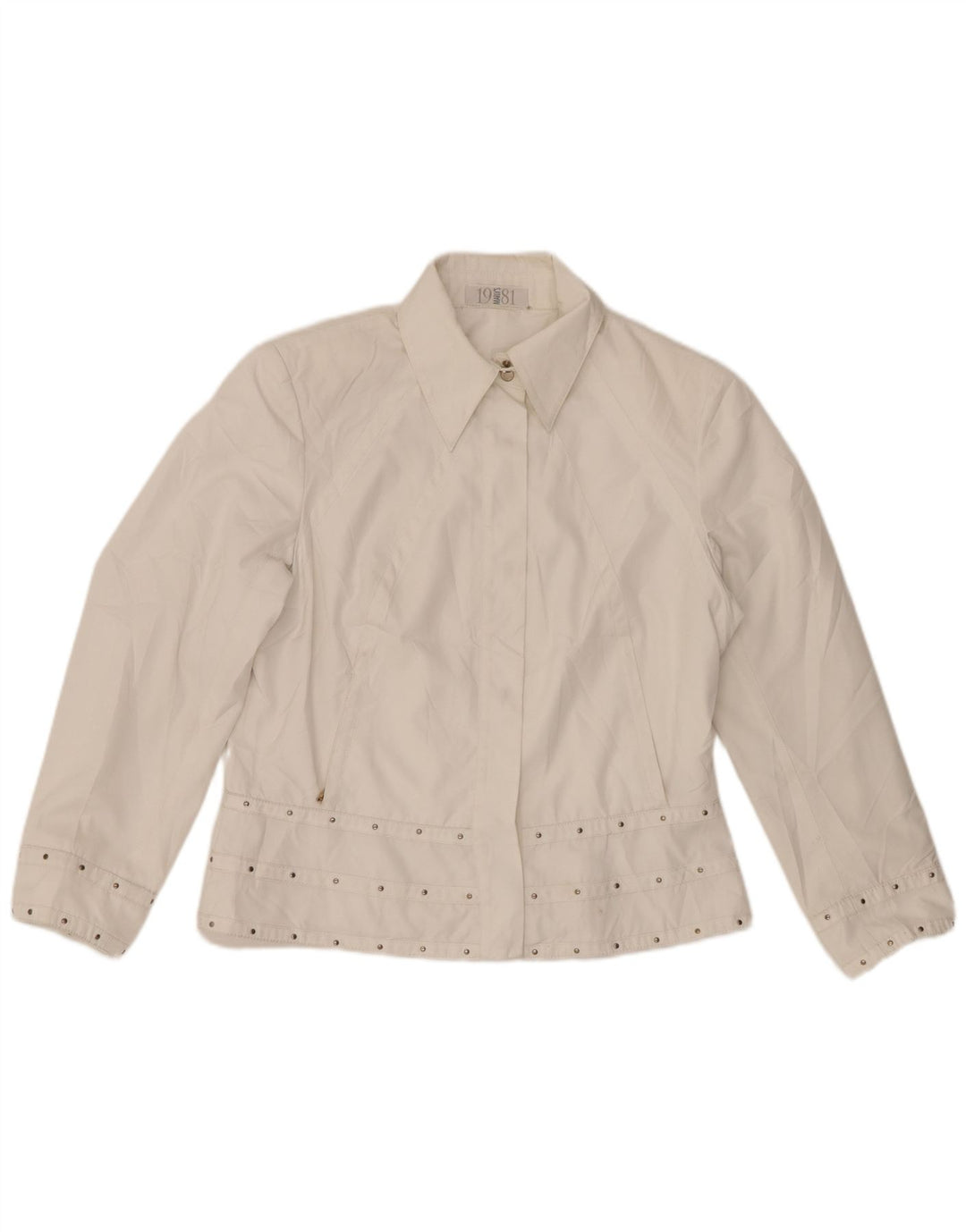 MARLY'S 1981 Chaqueta Bomber para Mujer UK 46 Grande Blanco