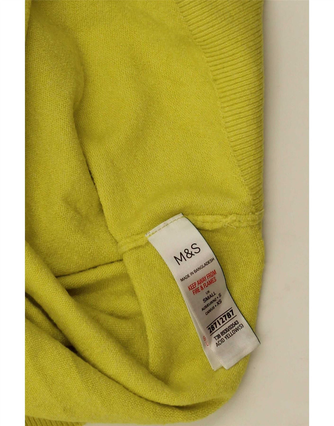 Marks & Spencer Jersey con cuello vuelto para mujer UK 10 Small Yellow