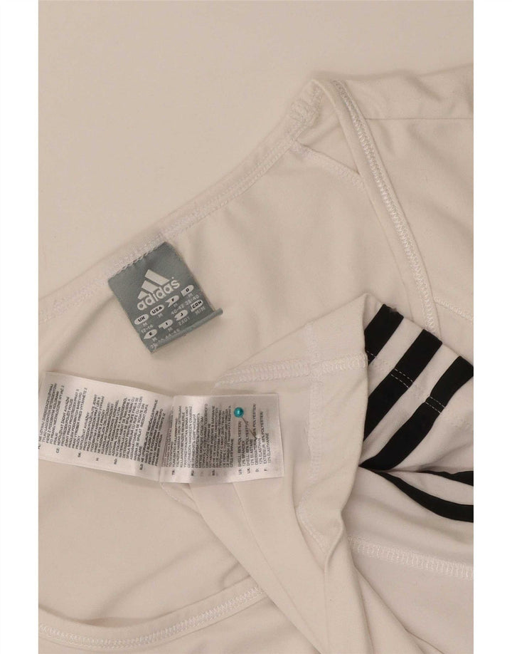 Adidas Camiseta Mujer Top UK 12/14 Medio Blanco Colorblock Poliéster