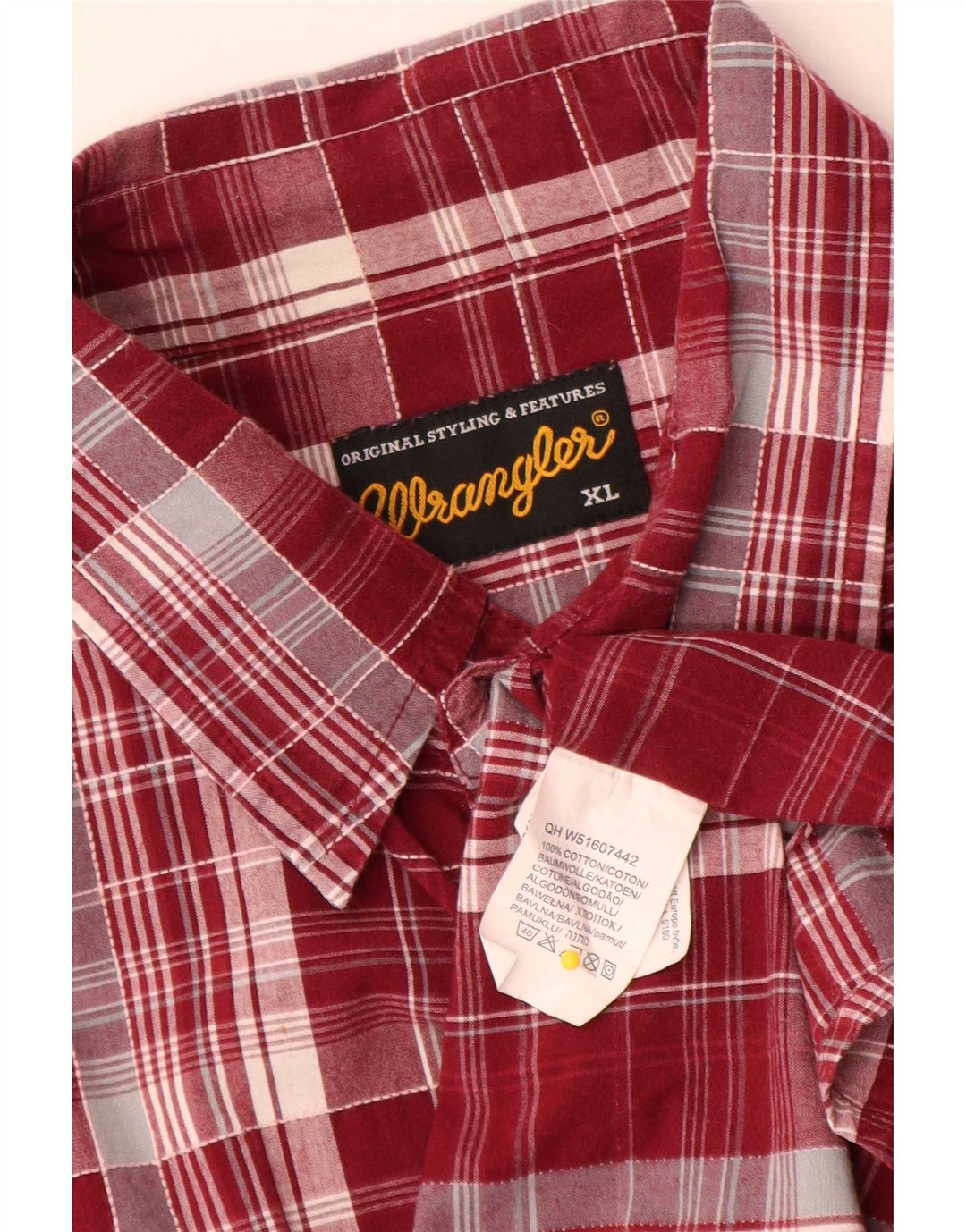 Wrangler Camisa De Manga Corta Hombre XL Red Check Cotton