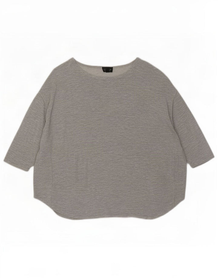 Topshop Top extragrande para mujer con manga 3/4 UK 42 Viscosa gris medio