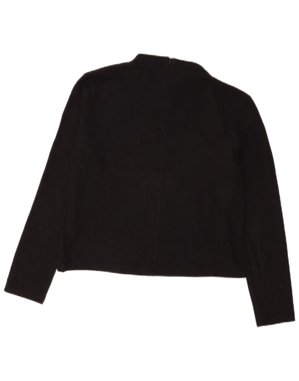 Zara Mujer Top Manga Larga UK 44 Mediano Negro