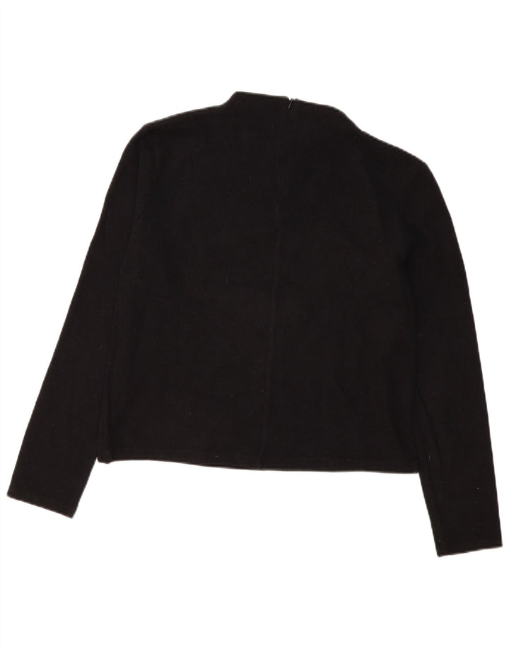 Zara Mujer Top Manga Larga UK 44 Mediano Negro