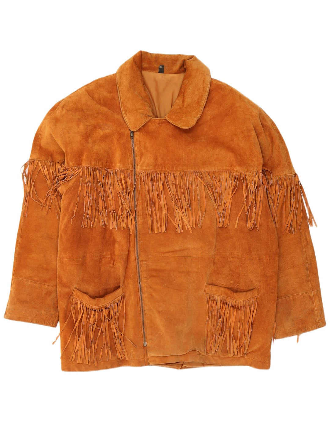 VINTAGE Chaqueta de ante para hombre EU 54 2XL Cuero marrón