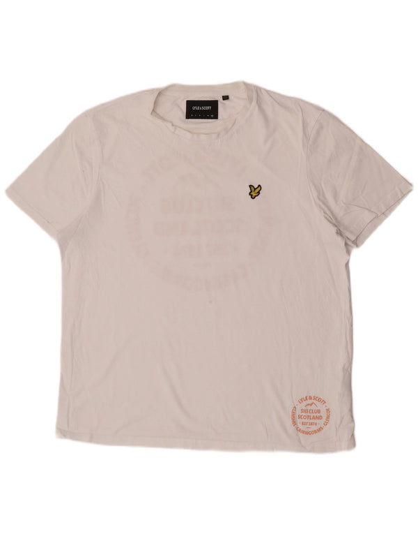 Lyle & Scott Camiseta gráfica para hombre Top 2XL Algodón blanco