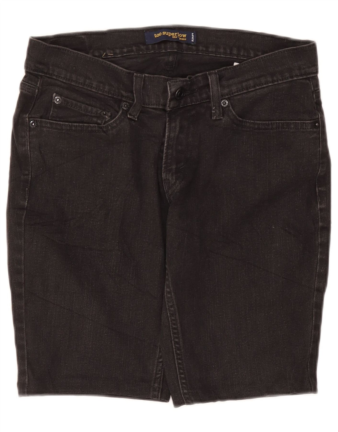 LEVI'S Shorts de mezclilla súper bajos 524 para mujer US 7 Medium W30 Algodón gris