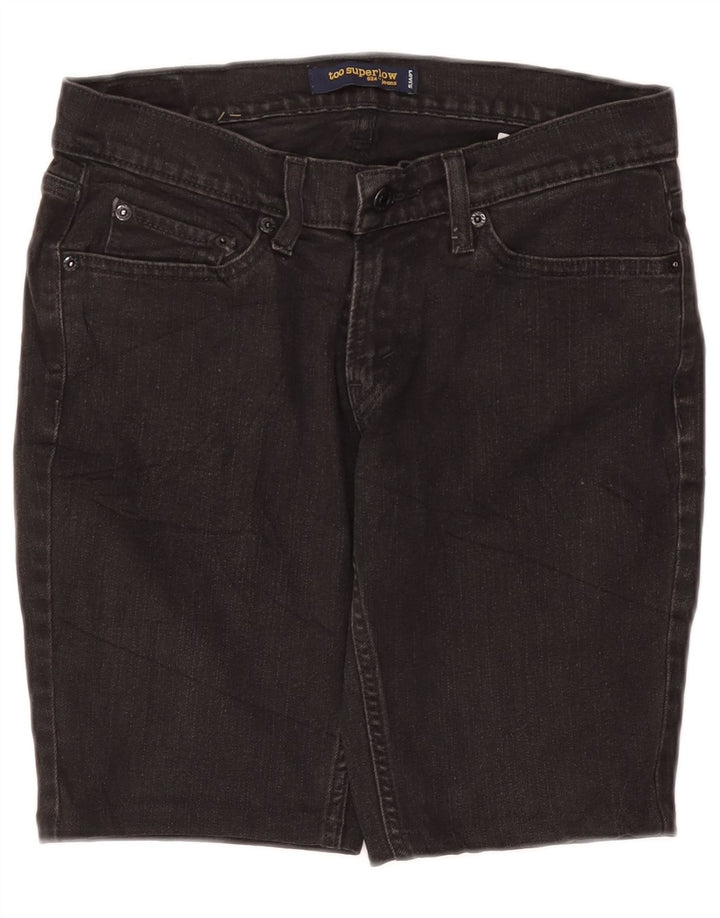 LEVI'S Shorts de mezclilla súper bajos 524 para mujer US 7 Medium W30 Algodón gris