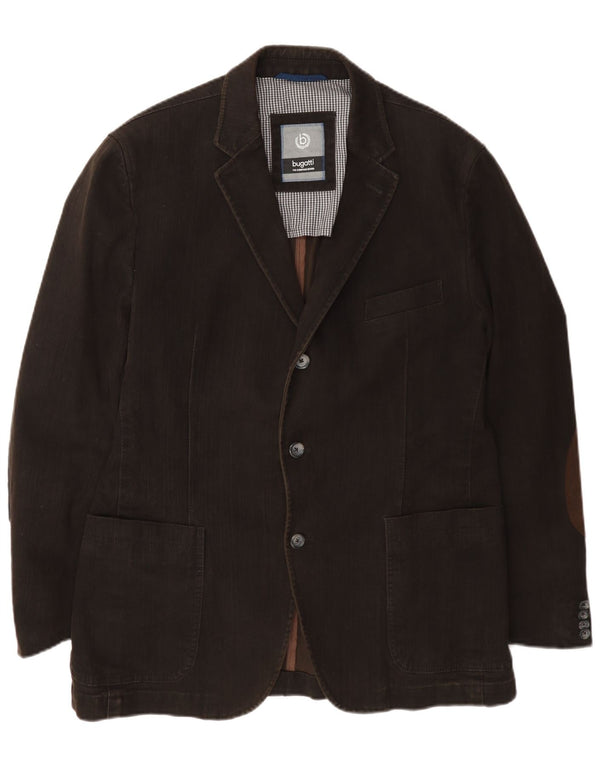 Bugatti Chaqueta Blazer de 3 Botones para Hombre EU 52 XL Algodón Marrón