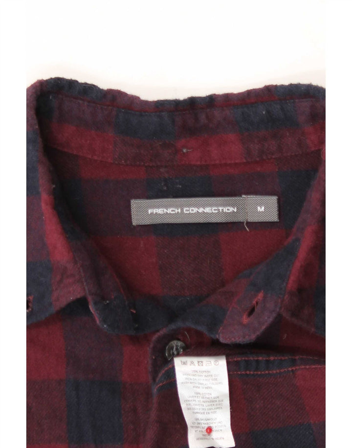 Camisa de franela para hombre de French Connection de algodón a cuadros en color burdeos medio