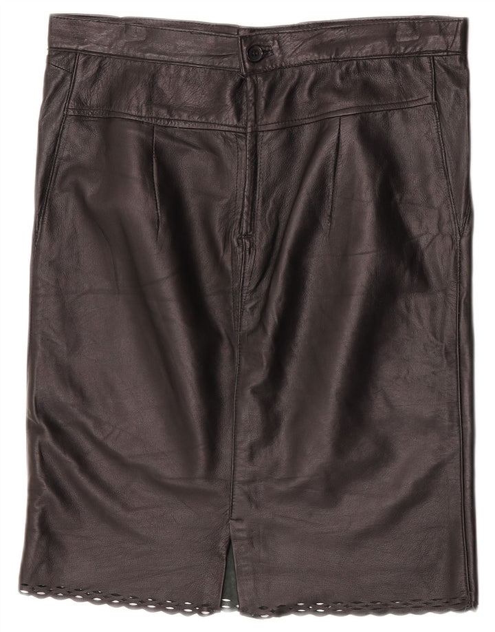 Falda de cuero vintage para mujer W31 Negro medio
