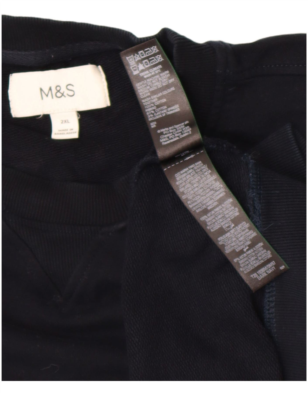 Marks & Spencer - Sudadera para hombre, talla 2XL, algodón azul marino