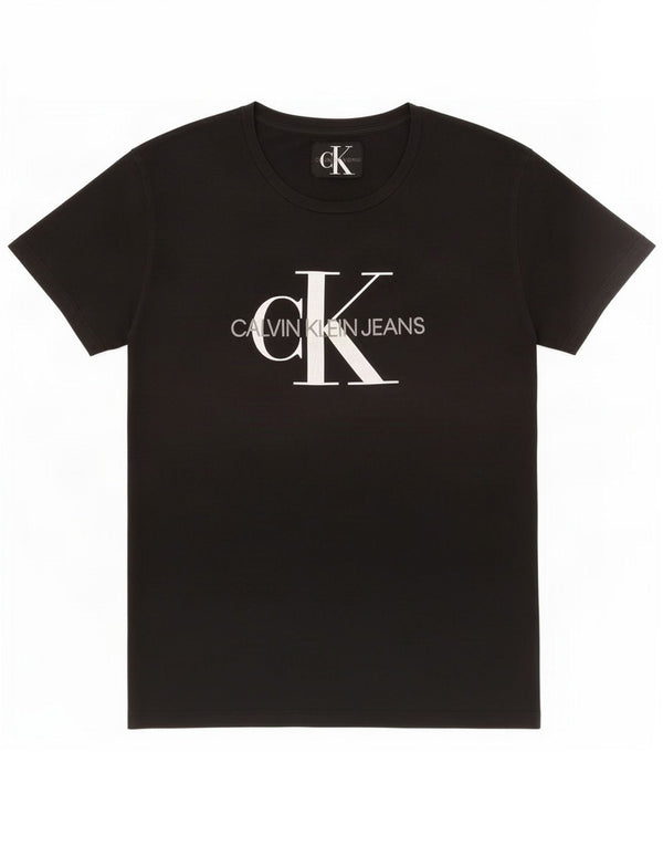 Calvin Klein Jeans Camiseta gráfica para mujer Top UK 40 Algodón negro mediano