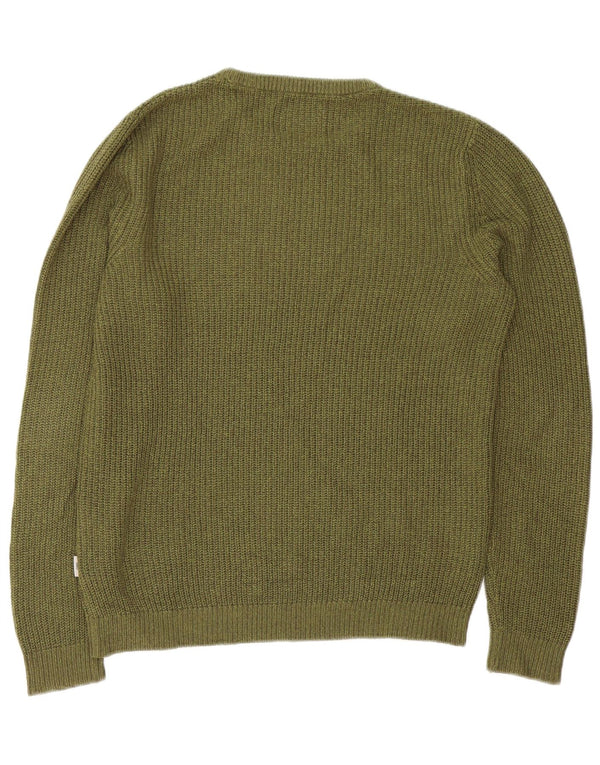 Jack & Jones Jersey con cuello barco para hombre, acrílico caqui grande