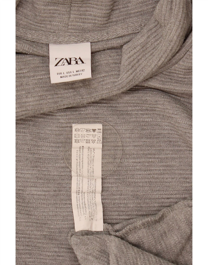 Zara Hombre Roll Neck Jumper Sweater Grande Poliéster Gris