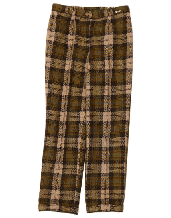 Pantalones de traje rectos para mujer Tyroland W28 L27 Cuadros caqui