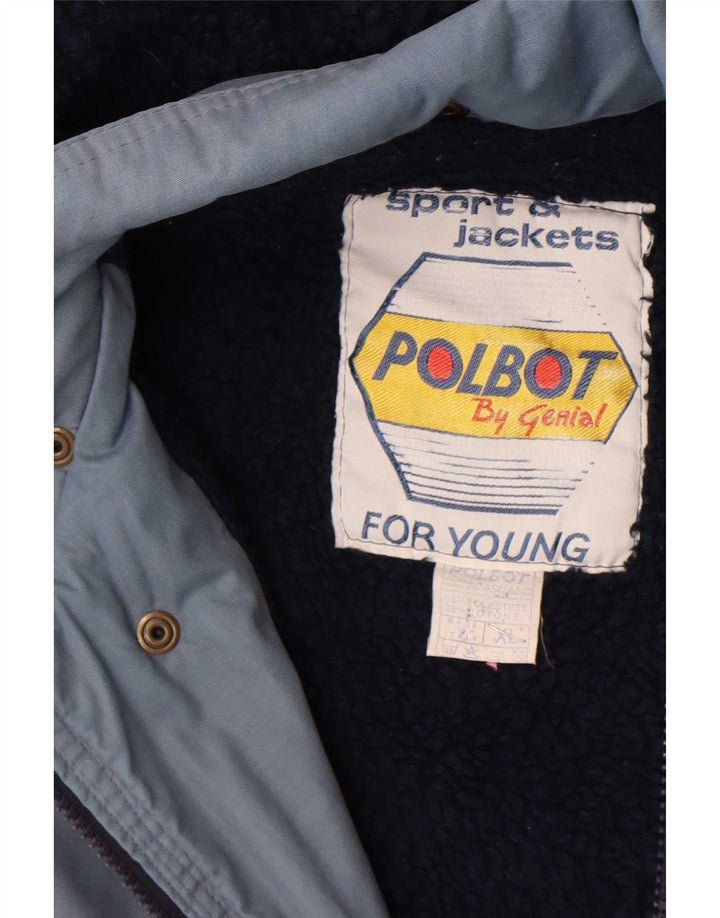 Polbot Chaqueta Sherpa con capucha para hombre UK 42 XL Poliéster azul