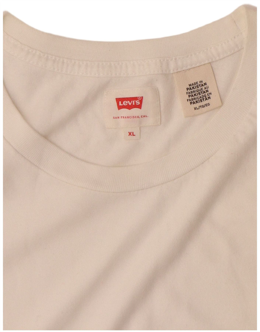 LEVI'S Camiseta Hombre Top XL Blanco Algodón