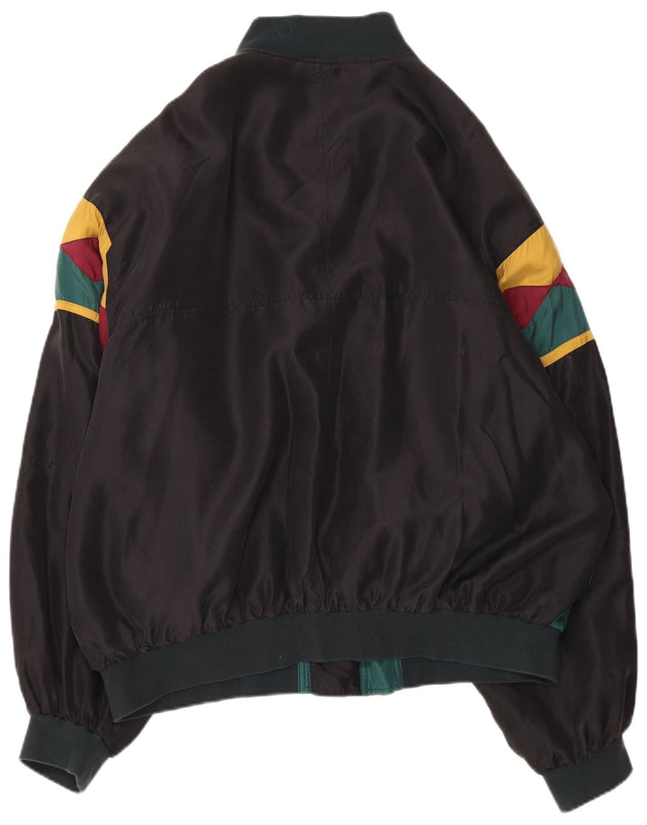 JEAN LEGALLI Cazadora bomber para hombre ES 42 XL Seda verde color block