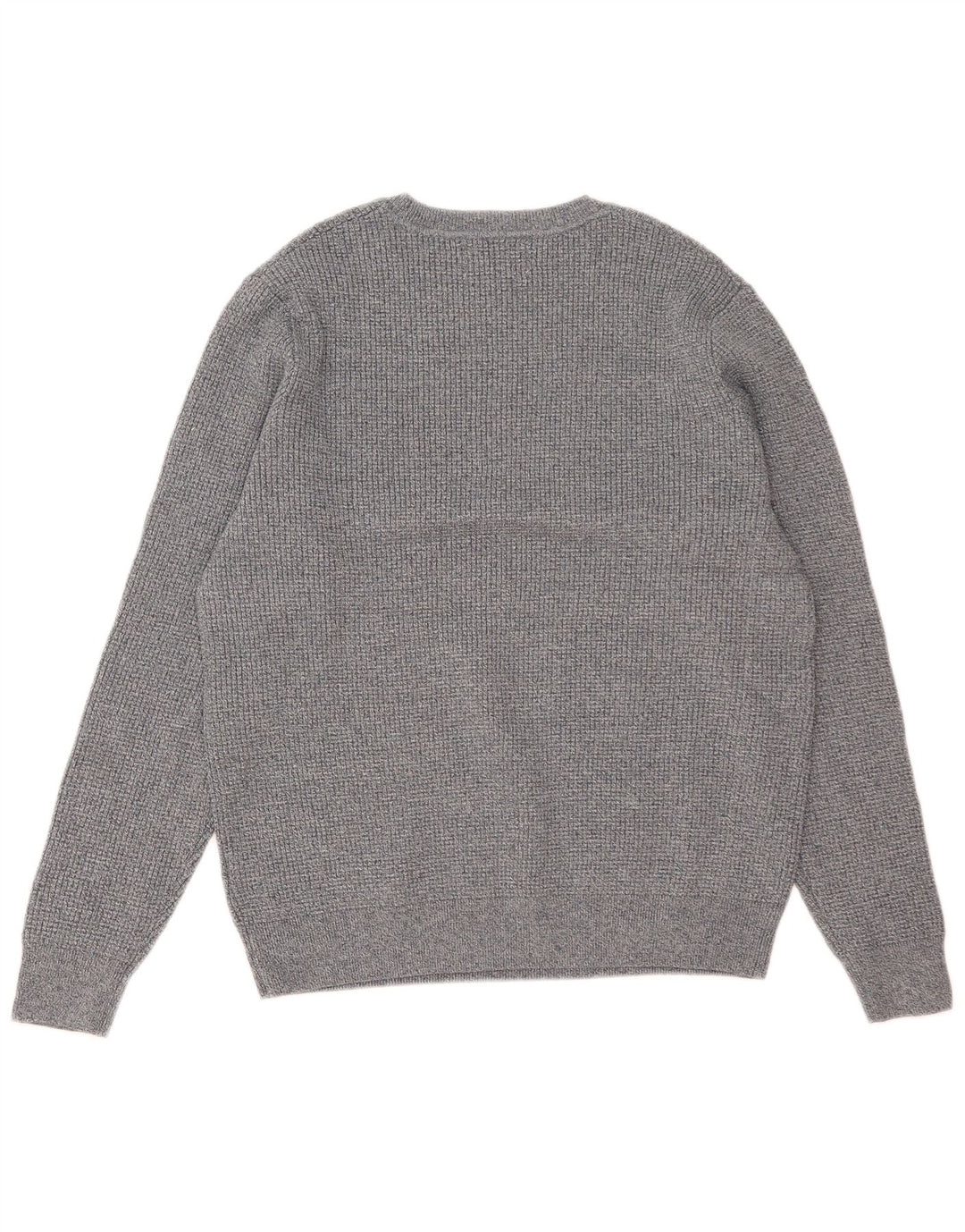 Marks & Spencer Jersey de cuello redondo para hombre, poliéster moteado gris grande