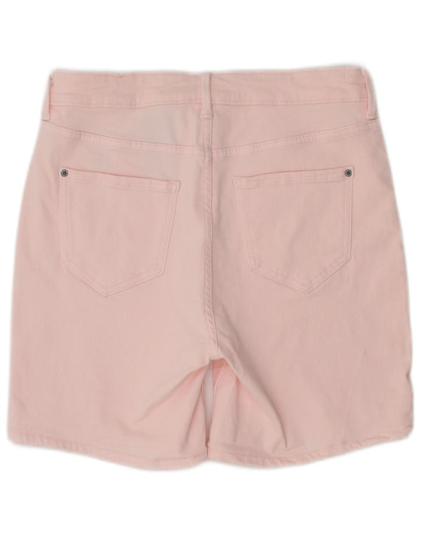 MARKS & SPENCER Pantalones cortos vaqueros para mujer UK 12 Medium W30 Algodón rosa