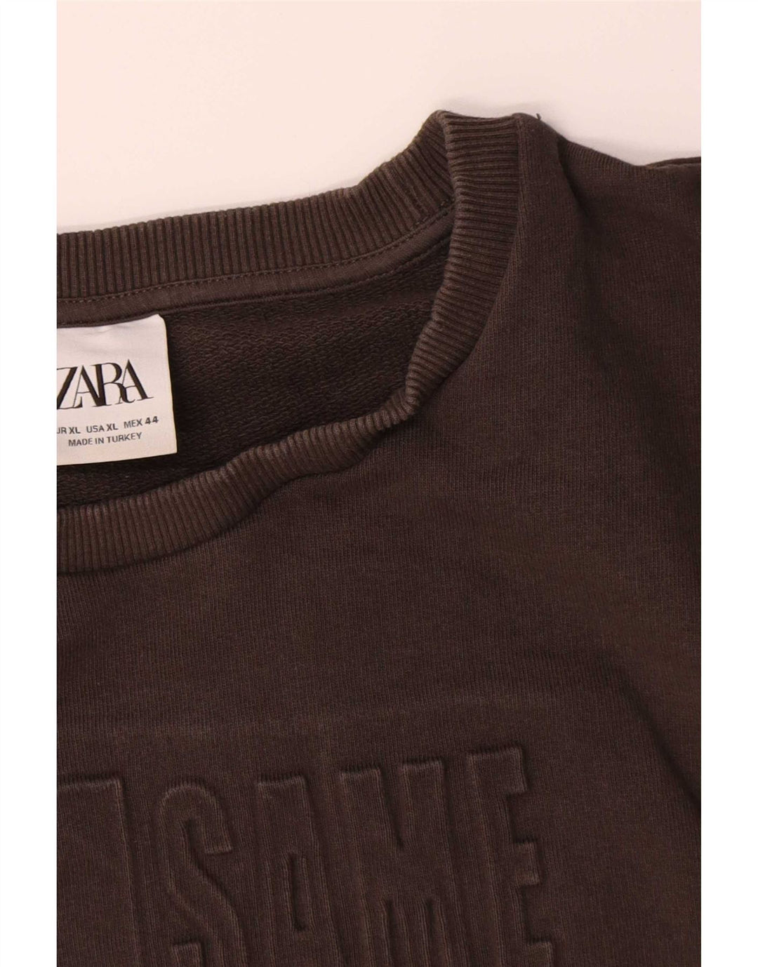 Zara Hombre Sudadera Gráfica Jumper XL Marrón Algodón