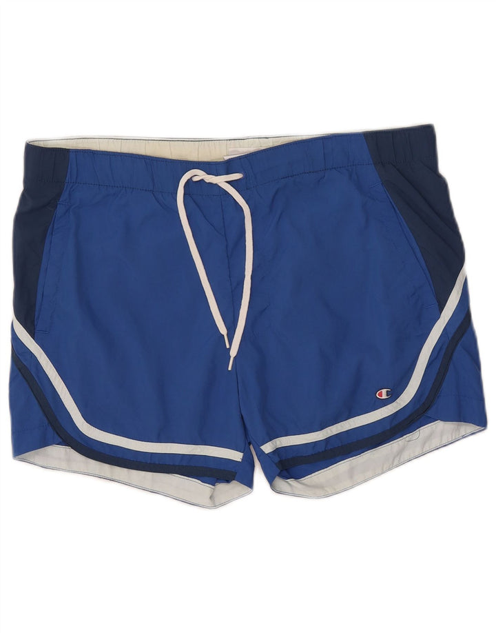 Champion Bañador Corto De Poliamida Color Block Azul Medio Hombre