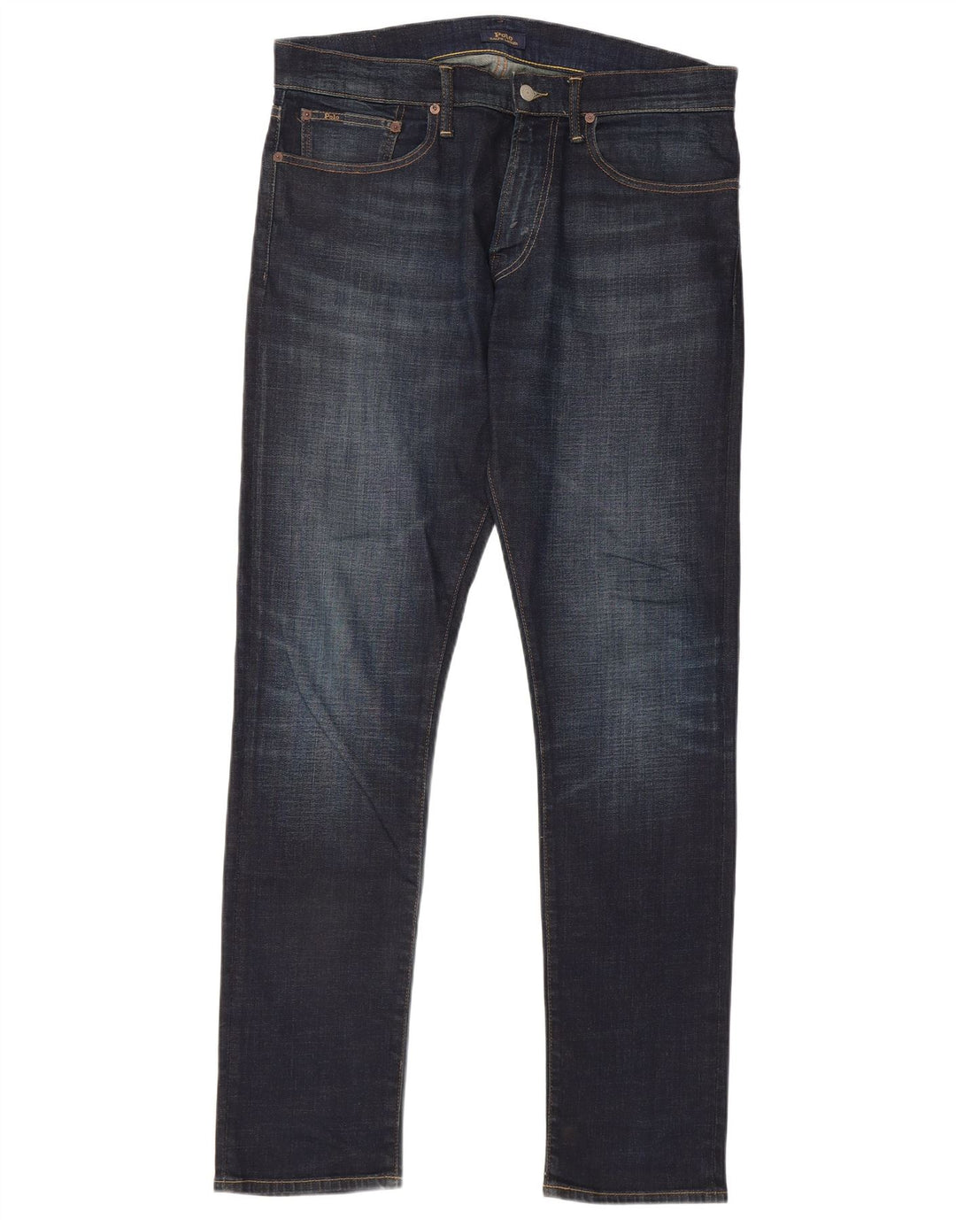 POLO RALPH LAUREN Vaqueros ajustados para hombre W33 L34 Algodón azul marino