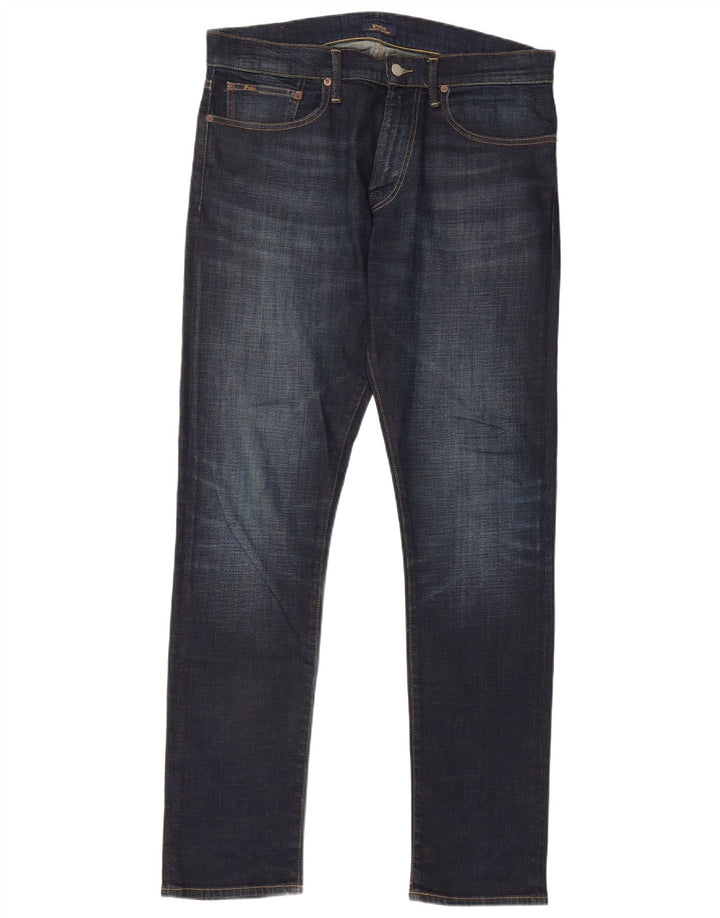 POLO RALPH LAUREN Vaqueros ajustados para hombre W33 L34 Algodón azul marino