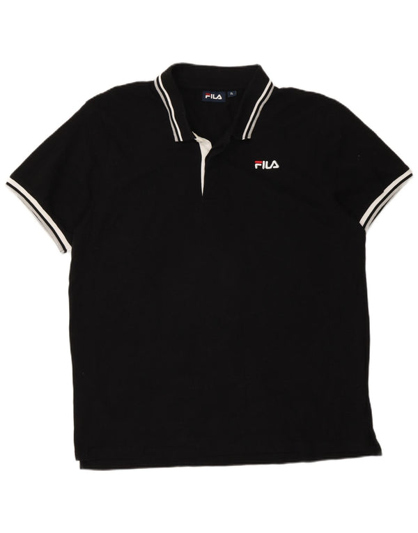 Fila Polo Hombre XL Algodón A Rayas Negro