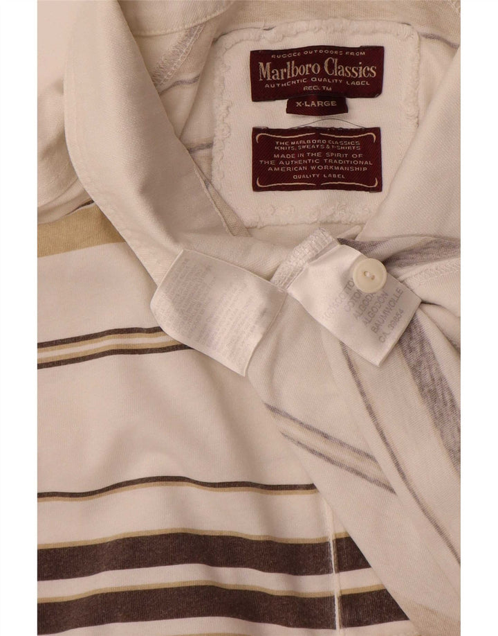 Marlboro Classics Polo Hombre XL Algodón A Rayas Blanco