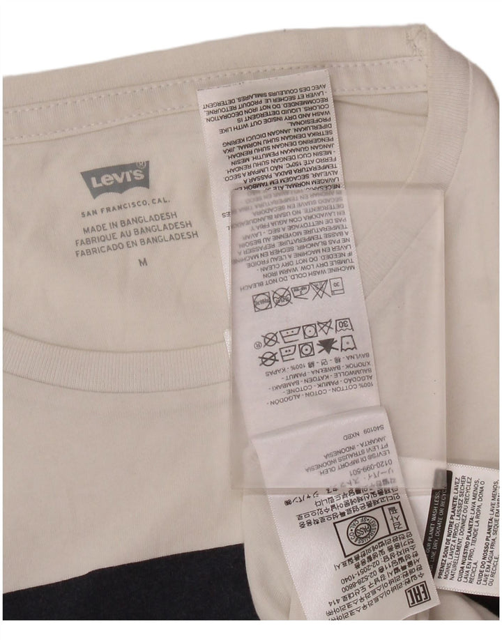 LEVI'S Camiseta gráfica para mujer Top UK 12 Medium White Cotton
