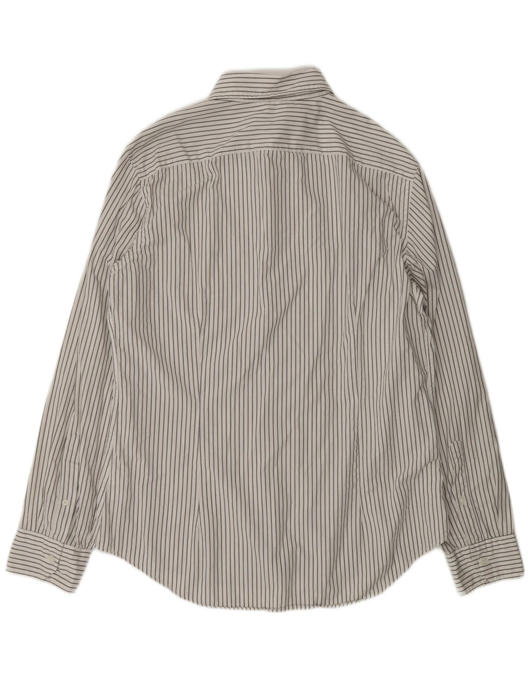 BENETTON Camisa Hombre 2XL Algodón Rayas Blancas