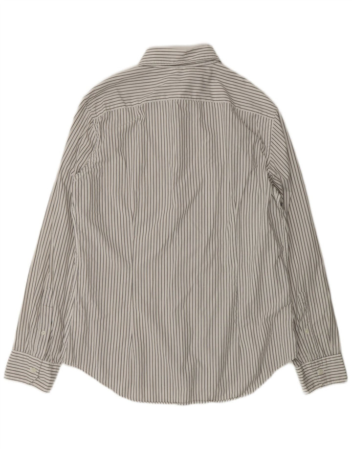 BENETTON Camisa Hombre 2XL Algodón Rayas Blancas