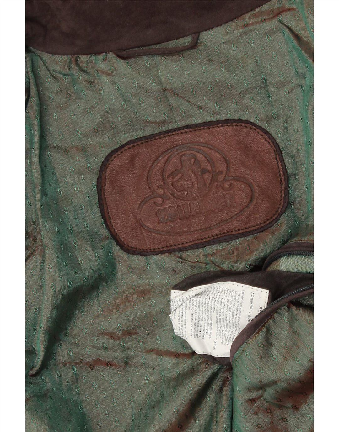 Vintage hombres ante cortavientos chaqueta Reino Unido 42 XL cuero marrón