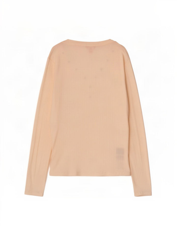 Guess Top de mujer de manga larga UK 44 Large Off White Viscosa