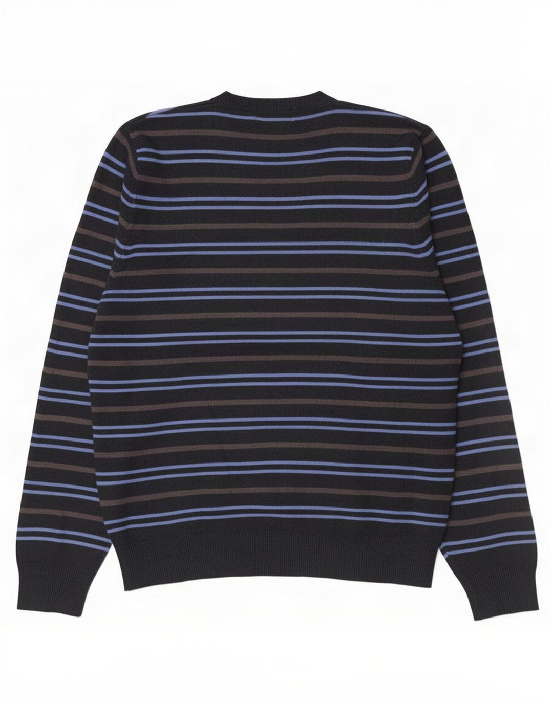 Marks & Spencer Suéter con cuello en V para hombre Acrílico a rayas azul marino mediano