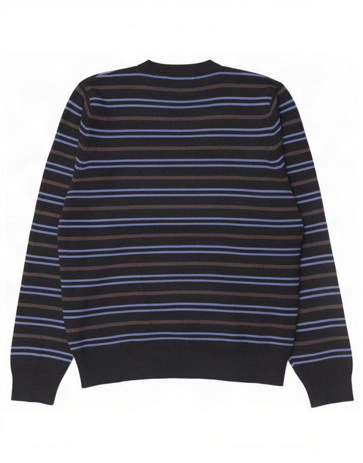 Marks & Spencer Suéter con cuello en V para hombre Acrílico a rayas azul marino mediano