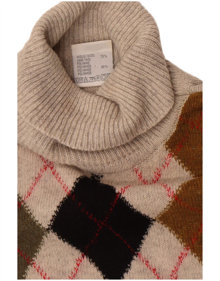 Tom Tino Jersey con cuello vuelto para hombre IT 50 Gris medio Argyle/Diamante