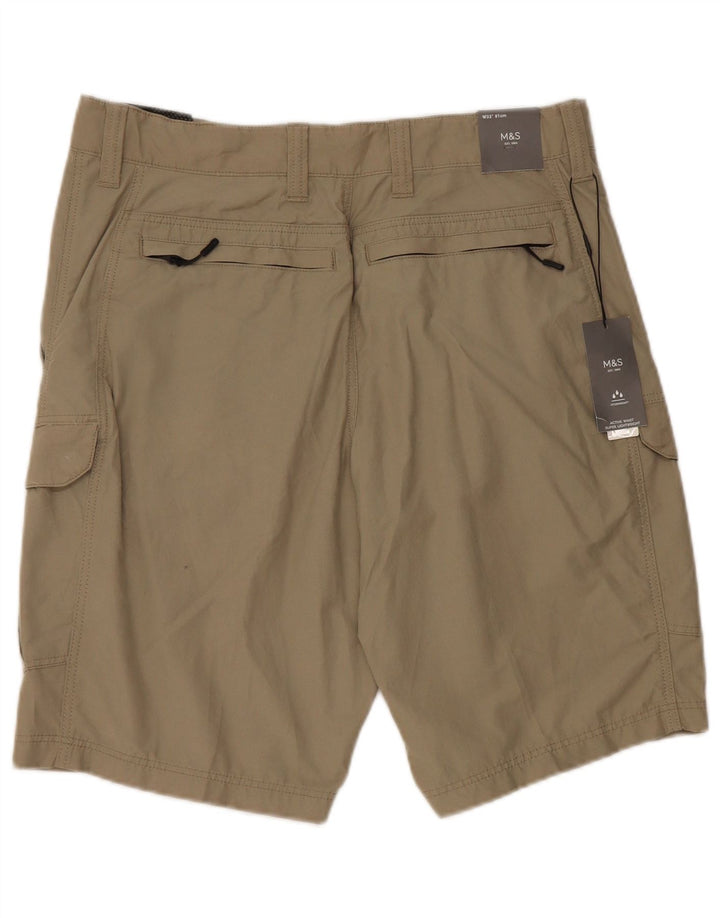 Marks & Spencer Shorts Cargo para Hombre W32 Algodón Beige Medio