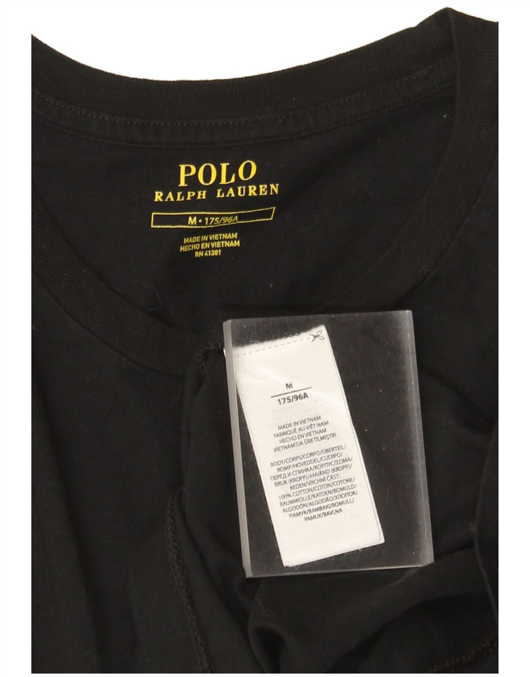 Polo Ralph Lauren - Camiseta para hombre, talla mediana, algodón negro
