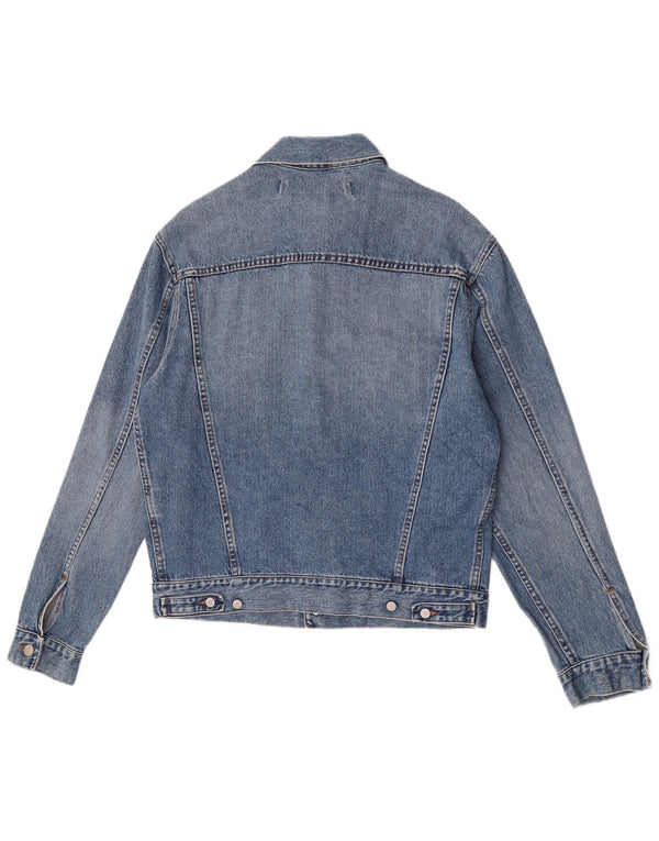 Vintage hombres chaqueta de mezclilla Reino Unido 40 algodón azul grande
