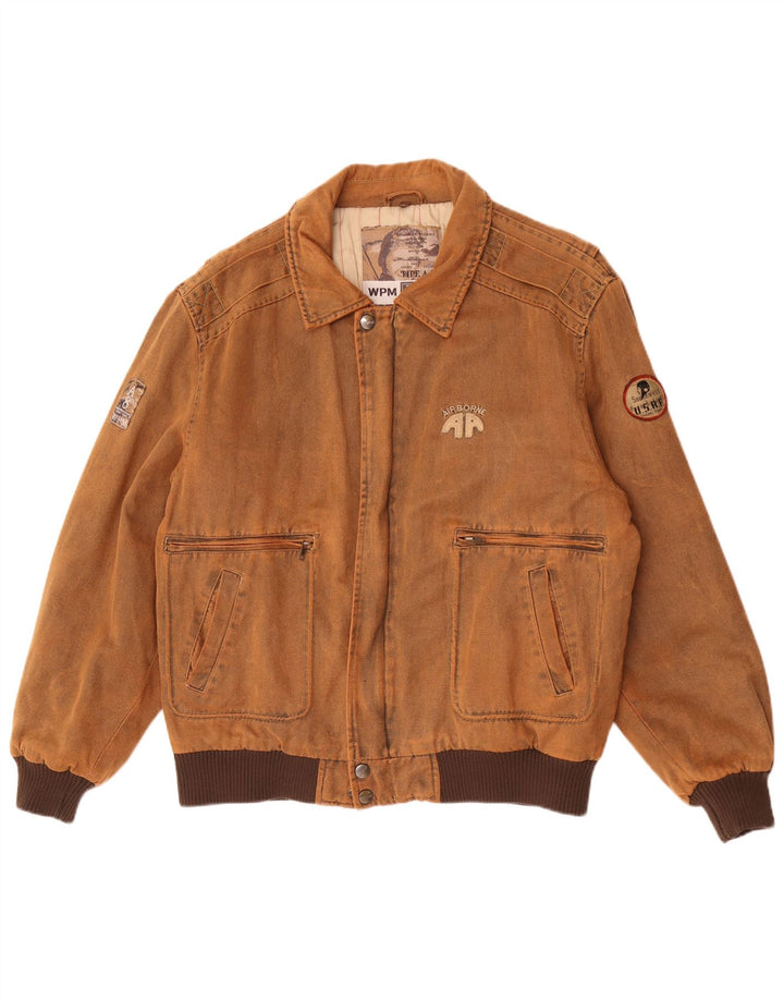 WPM Chaqueta bomber con gráfico tipo A-8 para hombre UK 42 XL Marrón Colorblock